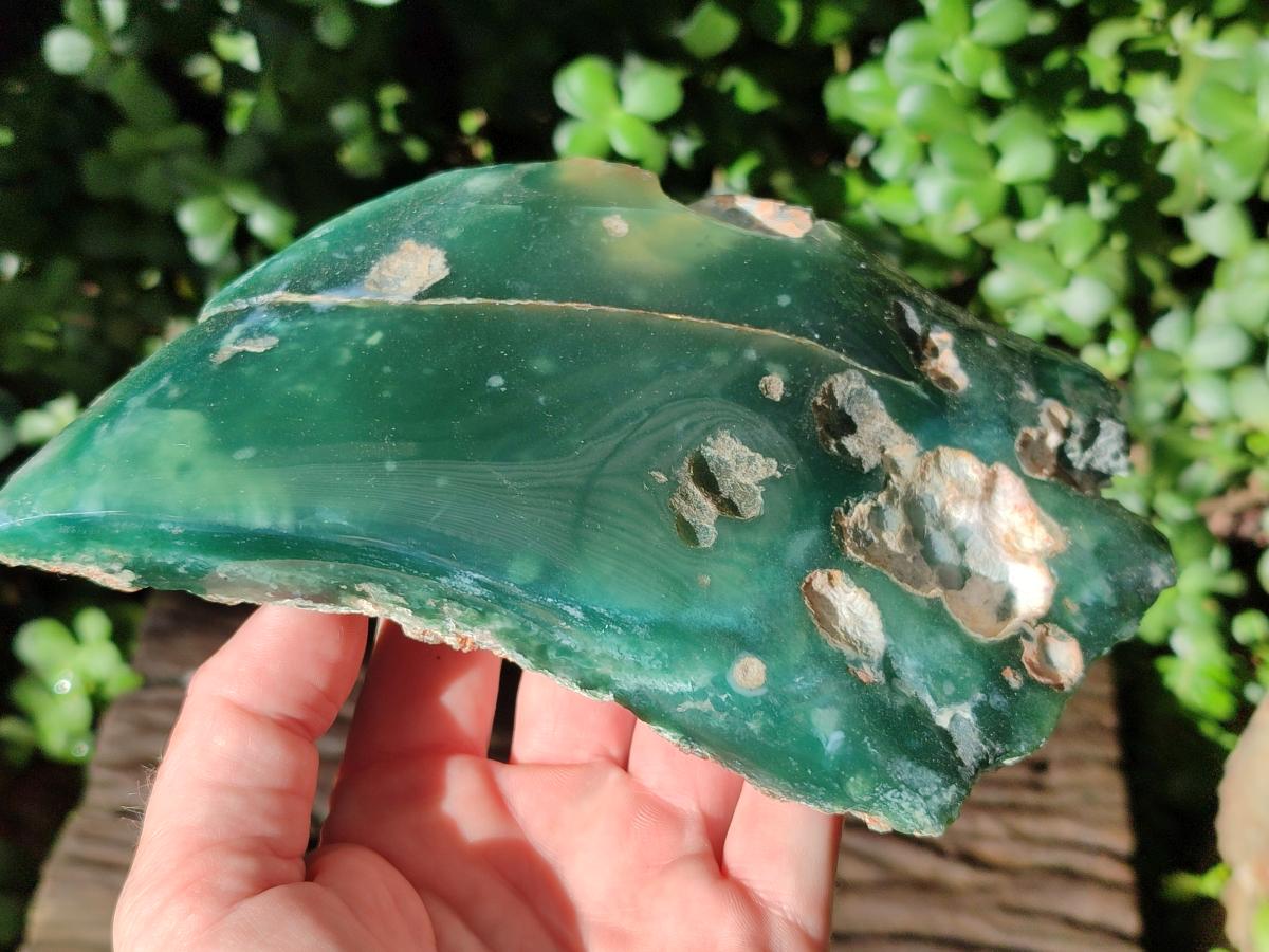 Polished On One Side Mtorolite Chrysoprase Plates x 2 From Mutorashanga, Zimbabwe - Toprock Gemstones and Minerals 