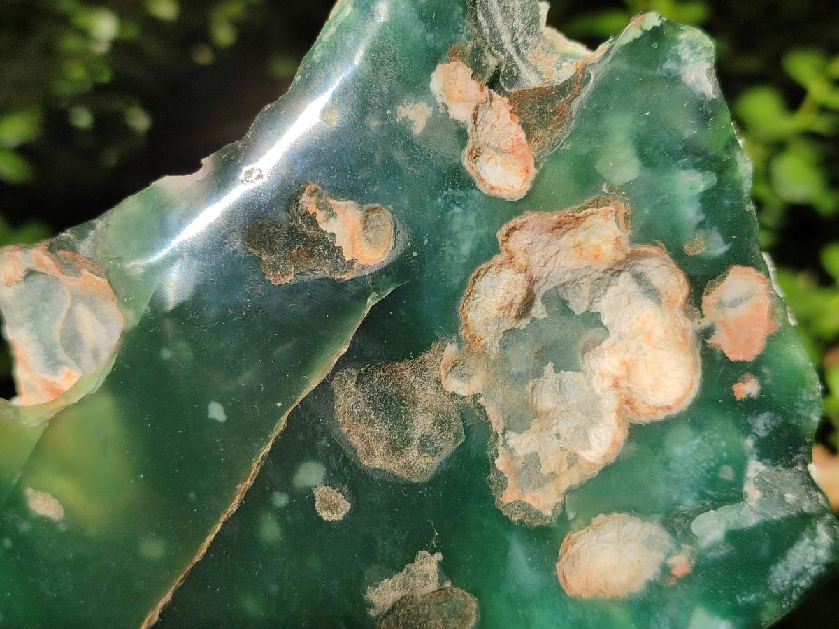Polished On One Side Mtorolite Chrysoprase Plates x 2 From Mutorashanga, Zimbabwe - Toprock Gemstones and Minerals 