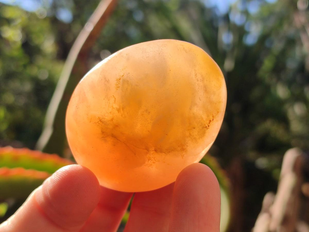 Polished Orange Twist Calcite Galets x 25 From Maevantanana, Madagascar - Toprock Gemstones and Minerals 