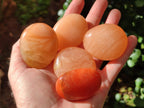 Polished Orange Twist Calcite Galets x 25 From Maevantanana, Madagascar - Toprock Gemstones and Minerals 