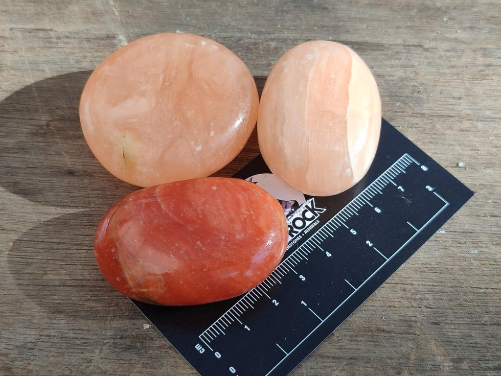 Polished Orange Twist Calcite Galets x 25 From Maevantanana, Madagascar - Toprock Gemstones and Minerals 