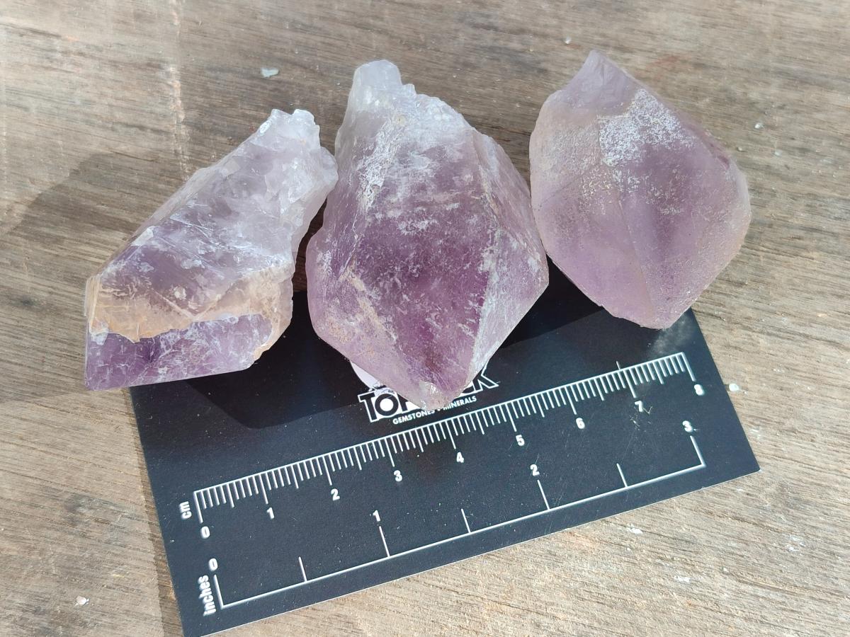 Natural Jacaranda Amethyst Single Crystals x 24 From Mumbwa, Zambia - Toprock Gemstones and Minerals 