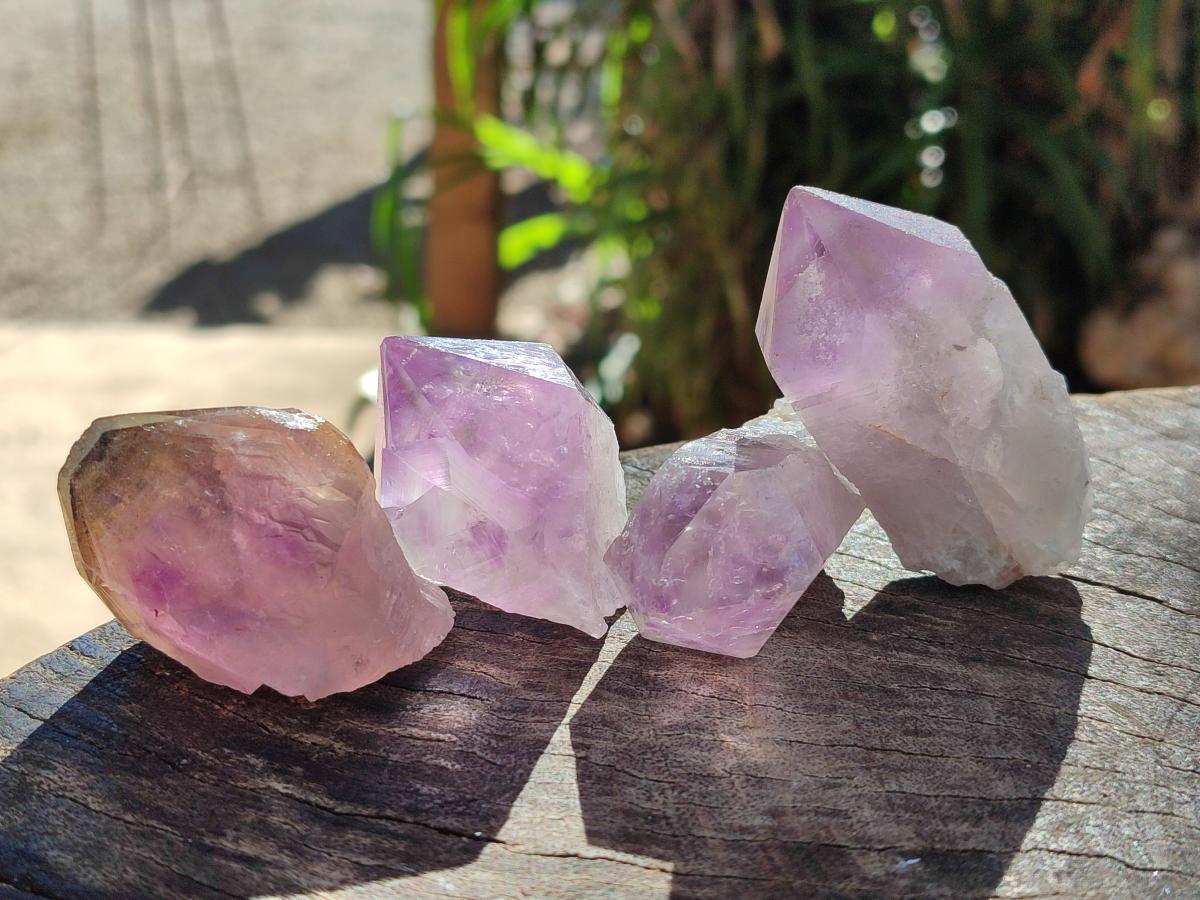 Natural Jacaranda Amethyst Single Crystals x 24 From Mumbwa, Zambia - Toprock Gemstones and Minerals 