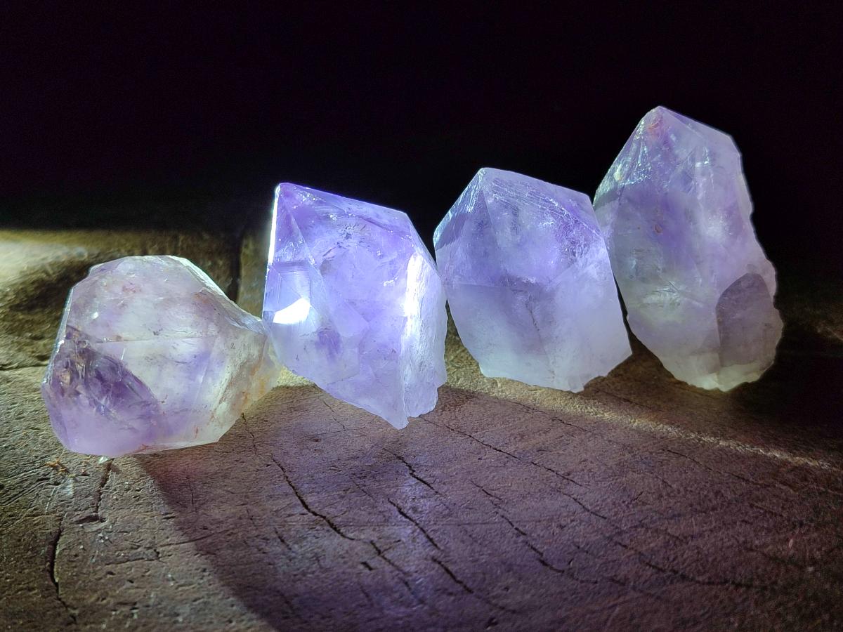 Natural Jacaranda Amethyst Single Crystals x 24 From Mumbwa, Zambia - Toprock Gemstones and Minerals 