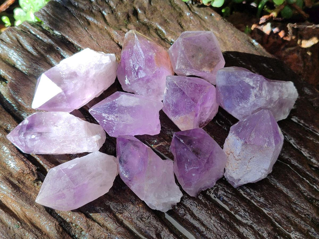 Natural Jacaranda Amethyst Single Crystals x 24 From Mumbwa, Zambia - Toprock Gemstones and Minerals 
