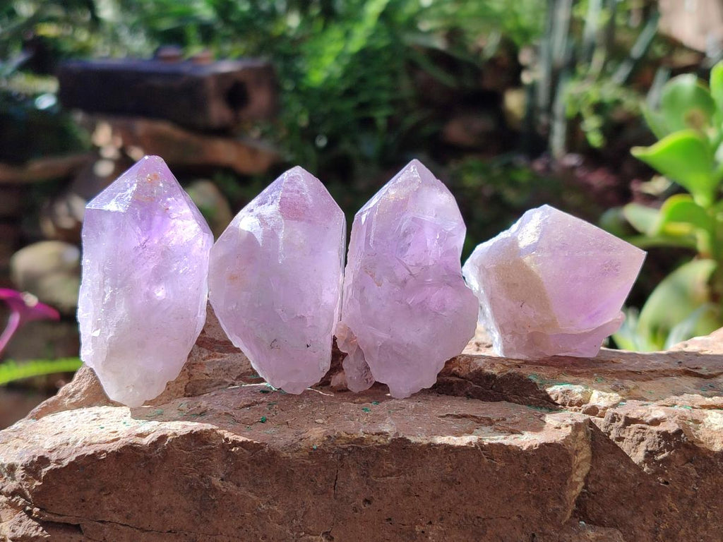 Natural Jacaranda Amethyst Single Crystals x 24 From Mumbwa, Zambia - Toprock Gemstones and Minerals 