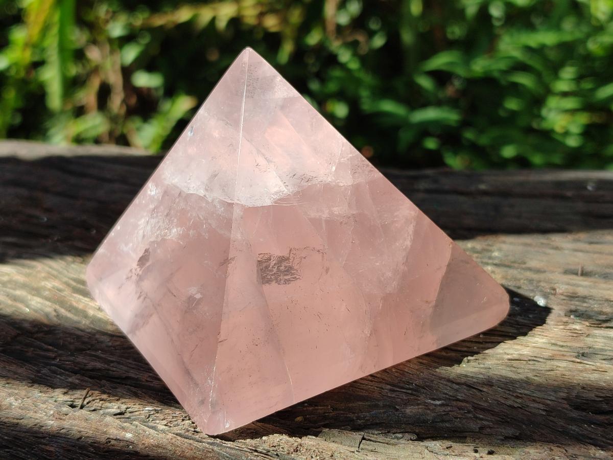 Polished Gemmy Rose Quartz Pyramids x 5 From Madagascar - Toprock Gemstones and Minerals 
