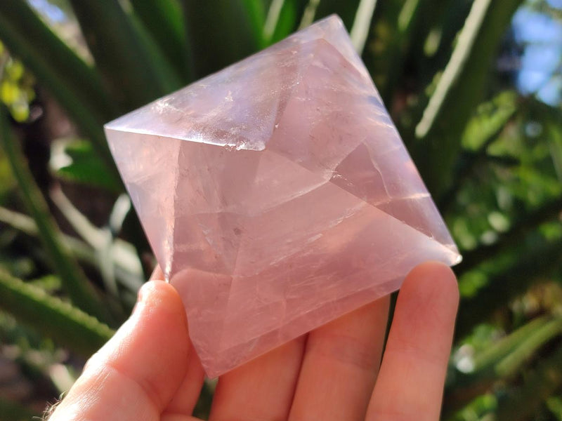Polished Gemmy Rose Quartz Pyramids x 5 From Madagascar - Toprock Gemstones and Minerals 