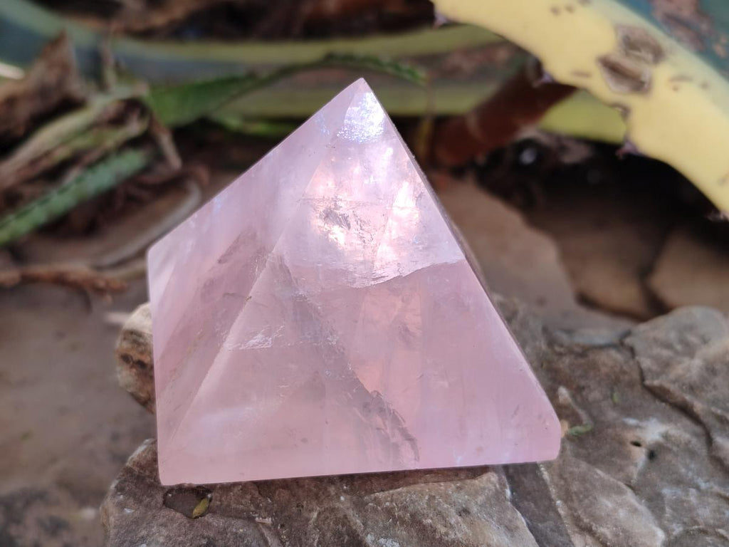 Polished Gemmy Rose Quartz Pyramids x 5 From Madagascar - Toprock Gemstones and Minerals 