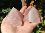 Polished Gemmy Rose Quartz Pyramids x 5 From Madagascar - Toprock Gemstones and Minerals 