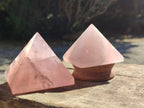 Polished Gemmy Rose Quartz Pyramids x 5 From Madagascar - Toprock Gemstones and Minerals 