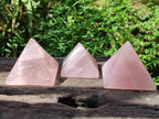 Polished Gemmy Rose Quartz Pyramids x 5 From Madagascar - Toprock Gemstones and Minerals 