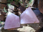 Polished Gemmy Rose Quartz Pyramids x 5 From Madagascar - Toprock Gemstones and Minerals 