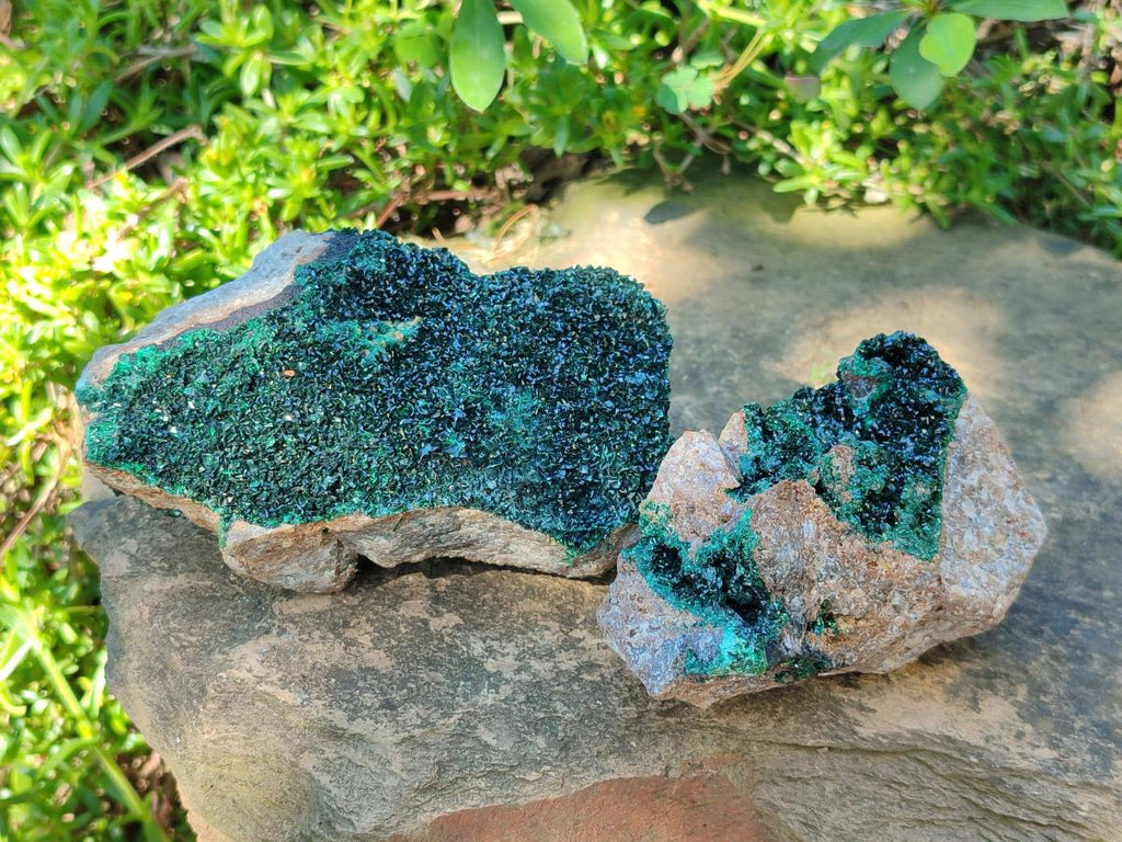 Natural Crystalline Malachite Specimens x 2 From Tenke Fungurume, Congo - Toprock Gemstones and Minerals 
