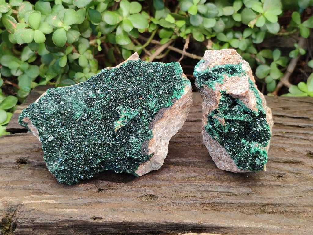 Natural Crystalline Malachite Specimens x 2 From Tenke Fungurume, Congo - Toprock Gemstones and Minerals 
