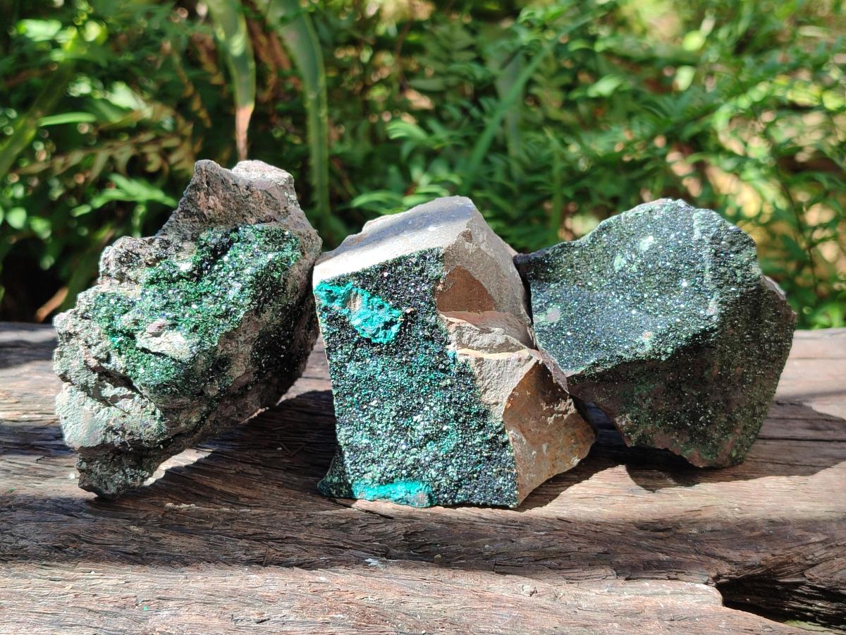 Natural Libethenite Crystals on Dolomite Matrix Specimens x 5 From Shituru, Congo - Toprock Gemstones and Minerals 