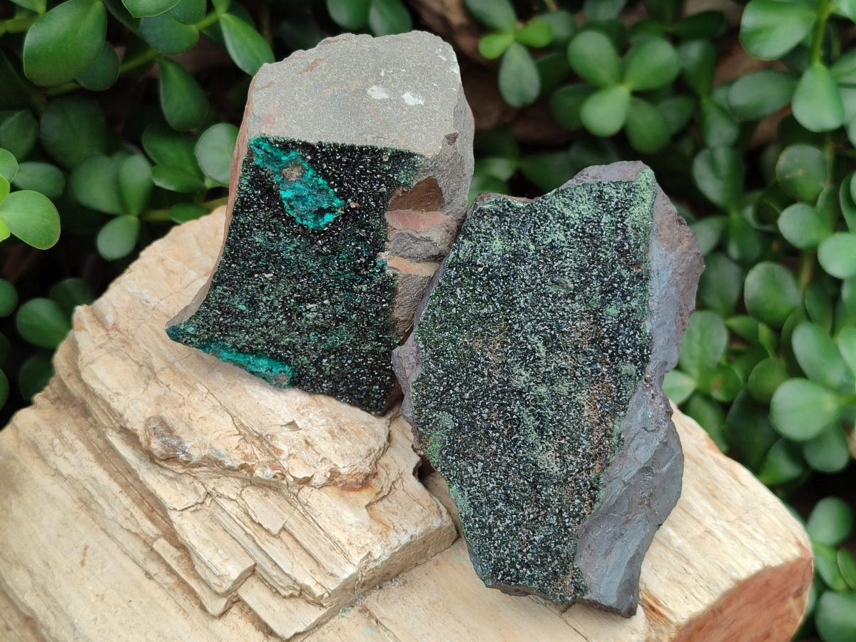 Natural Libethenite Crystals on Dolomite Matrix Specimens x 5 From Shituru, Congo - Toprock Gemstones and Minerals 