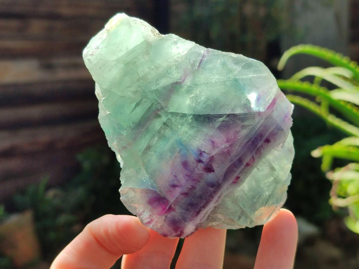 Polished On One Side Watermelon Fluorite Specimens x 6 From Uis, Namibia - Toprock Gemstones and Minerals 