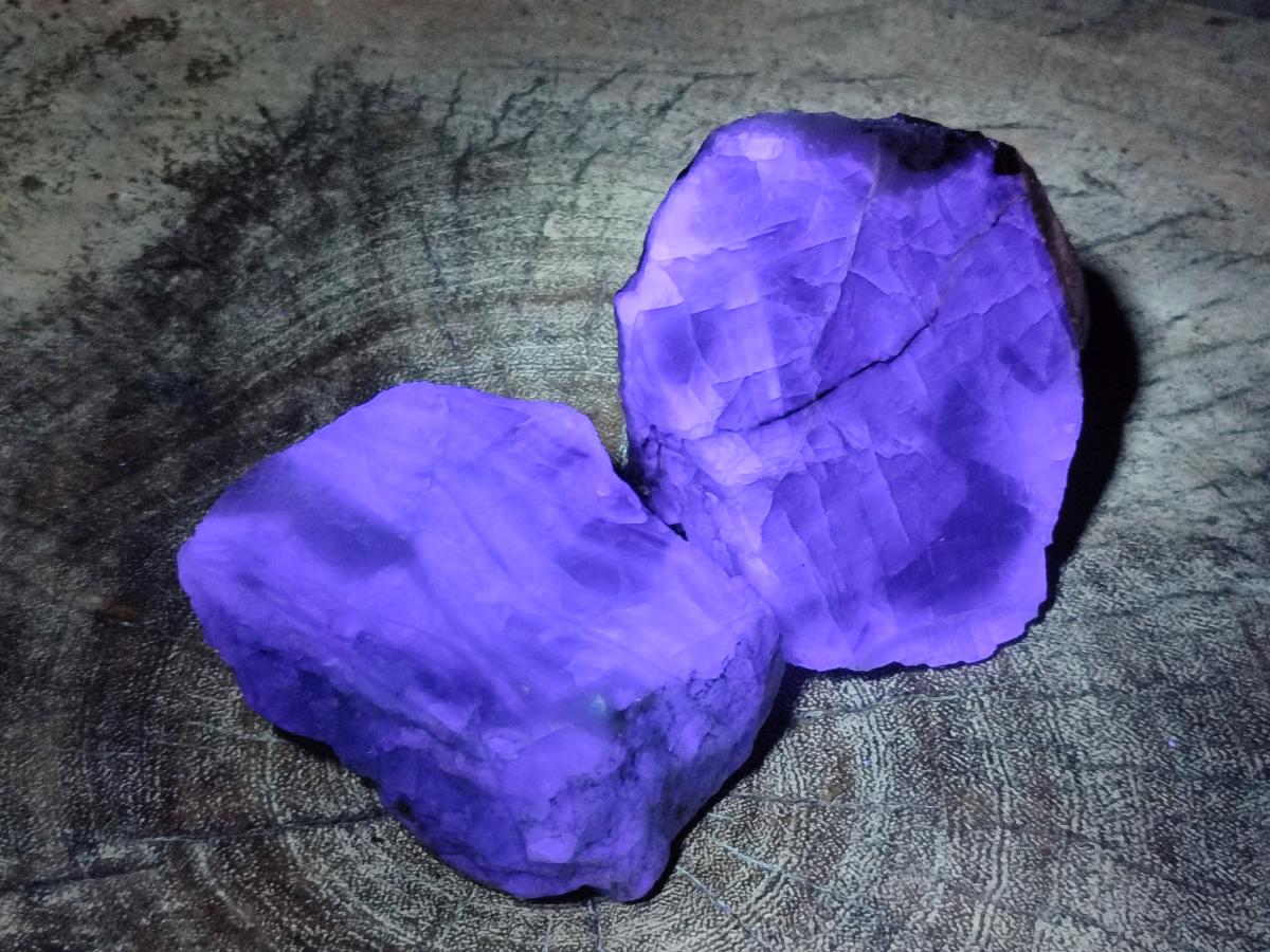 Polished On One Side Watermelon Fluorite Specimens x 6 From Uis, Namibia - Toprock Gemstones and Minerals 