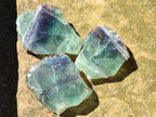 Polished On One Side Watermelon Fluorite Specimens x 6 From Uis, Namibia - Toprock Gemstones and Minerals 