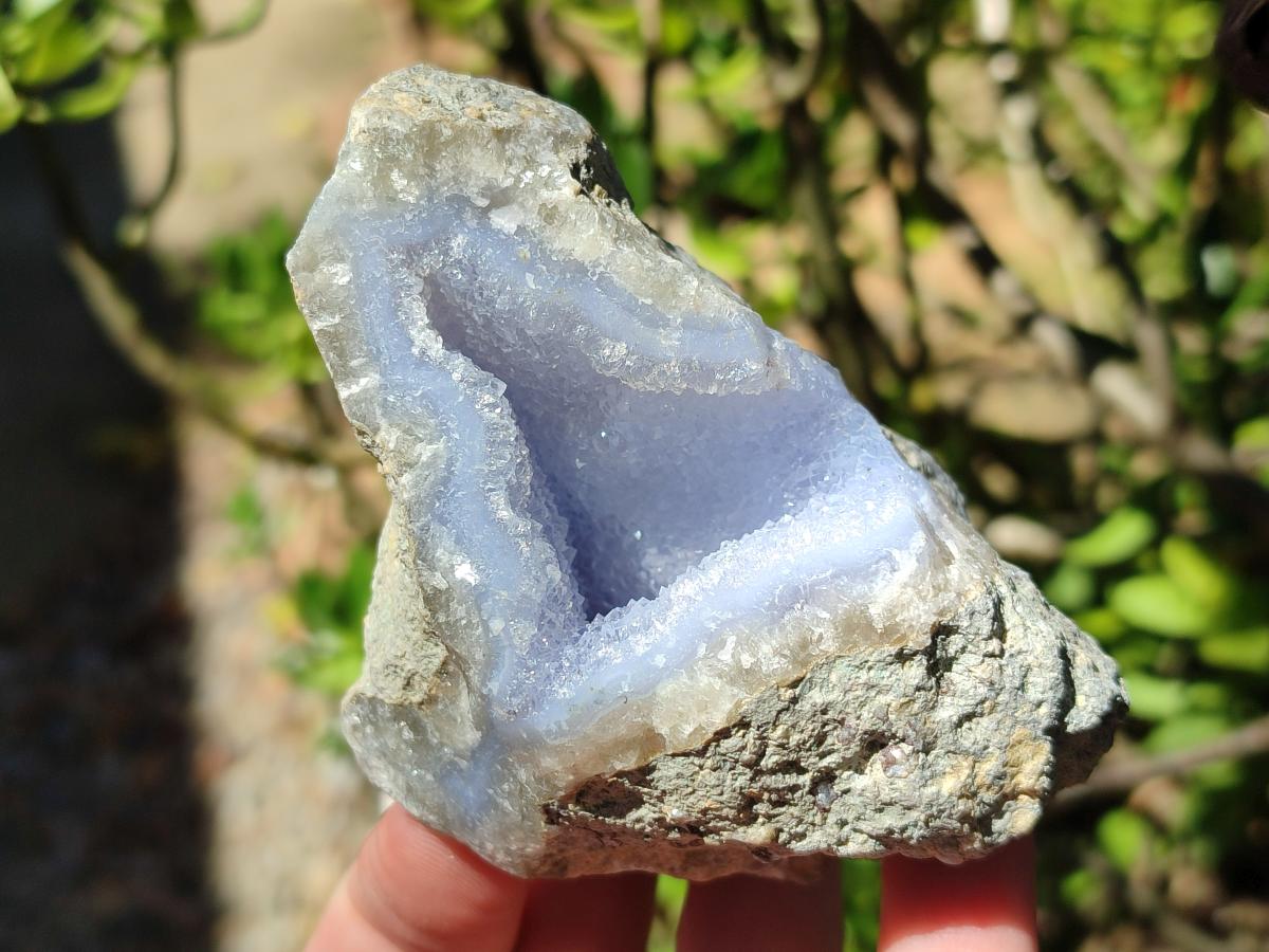 Natural Blue Lace Agate Geode Specimens x 12 From Nsanje, Malawi - Toprock Gemstones and Minerals 