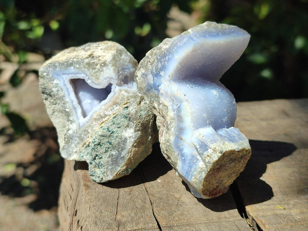 Natural Blue Lace Agate Geode Specimens x 12 From Nsanje, Malawi - Toprock Gemstones and Minerals 