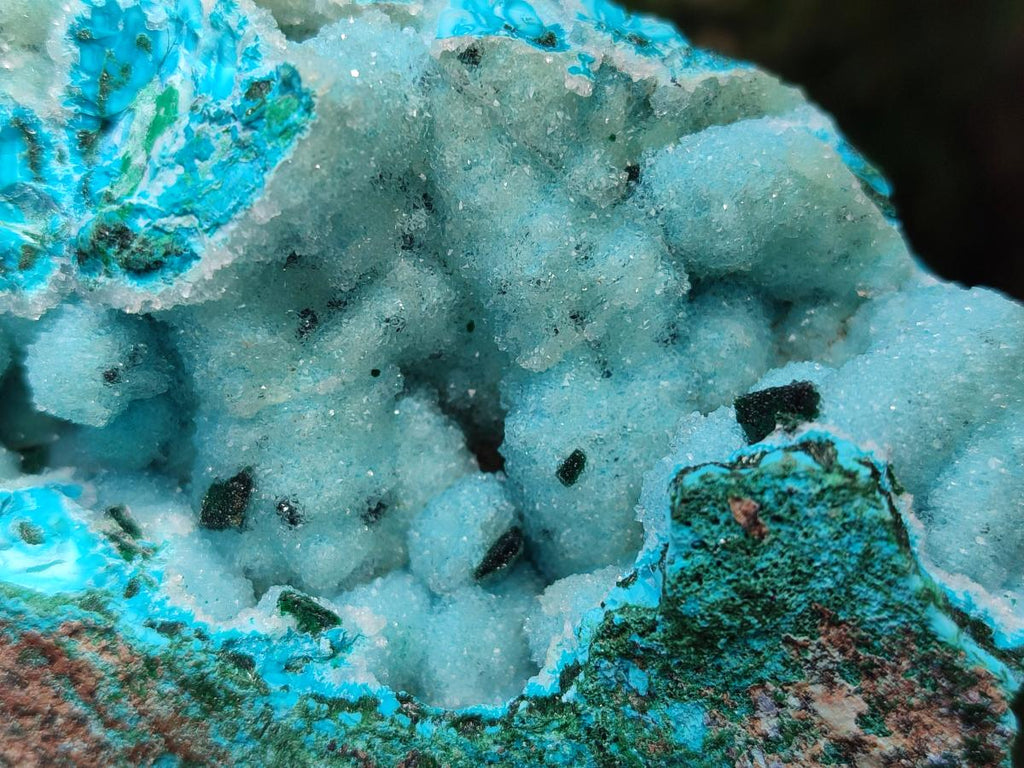 Natural Drusy Coated Chrysocolla with Malachite Specimens x 2 From Lupoto Mine, Congo - Toprock Gemstones and Minerals 