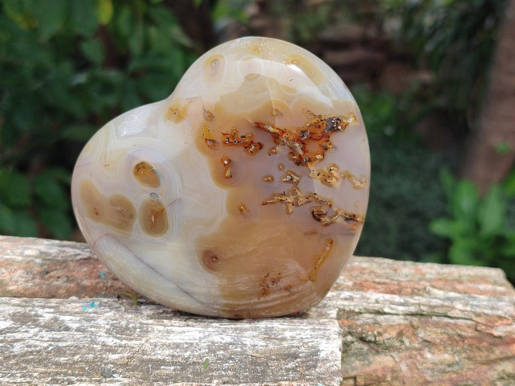 Polished Banded Agate Hearts x 3 From Madagascar - Toprock Gemstones and Minerals 