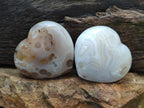 Polished Banded Agate Hearts x 3 From Madagascar - Toprock Gemstones and Minerals 
