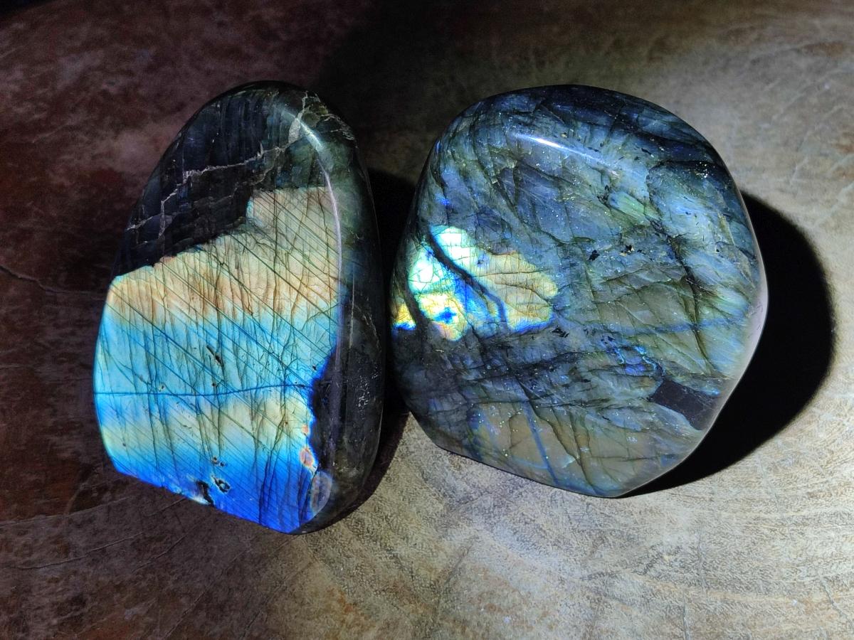 Polished Labradorite Standing Free Forms x 2 From Madagascar - Toprock Gemstones and Minerals 