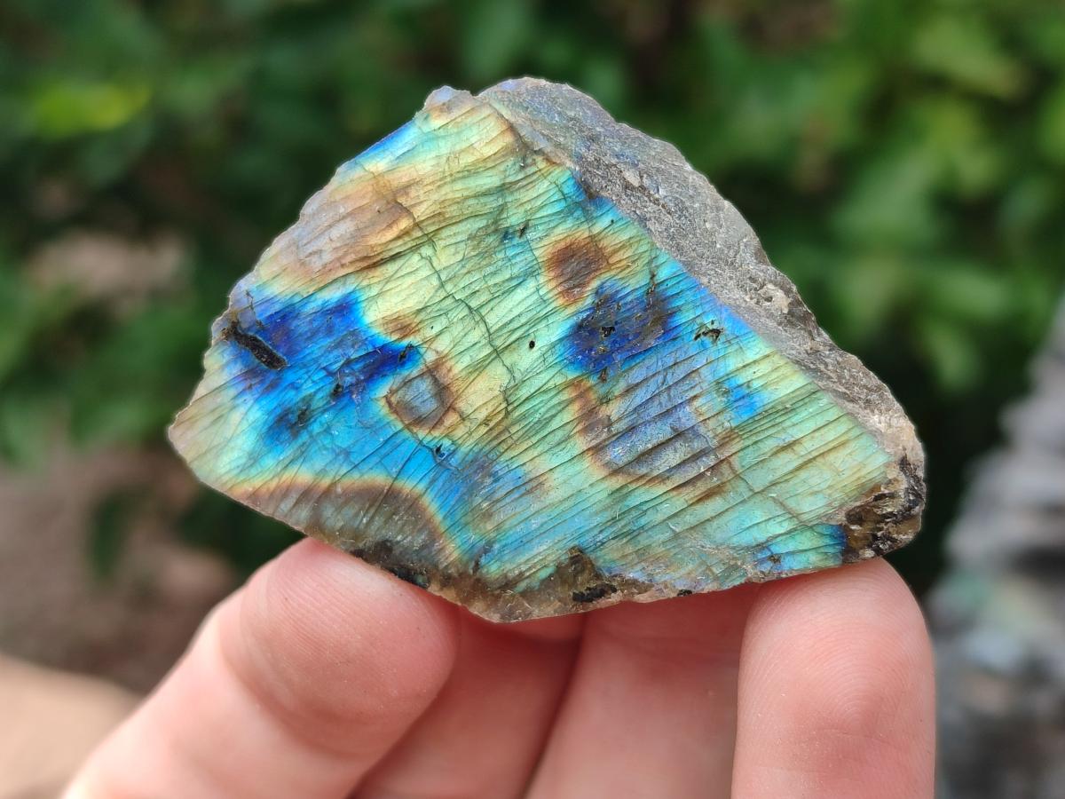 Polished One Side Labradorite Display Pieces x 35 From Madagascar - Toprock Gemstones and Minerals 