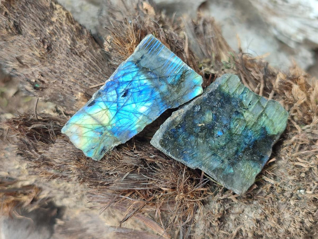 Polished One Side Labradorite Display Pieces x 35 From Madagascar - Toprock Gemstones and Minerals 
