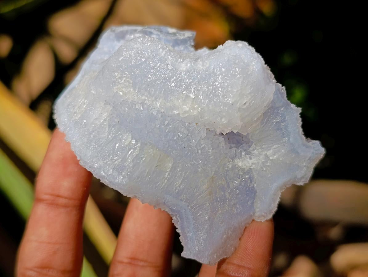 Natural Etched Blue Chalcedony Geodes x 6 From Nsanje, Malawi - Toprock Gemstones and Minerals 