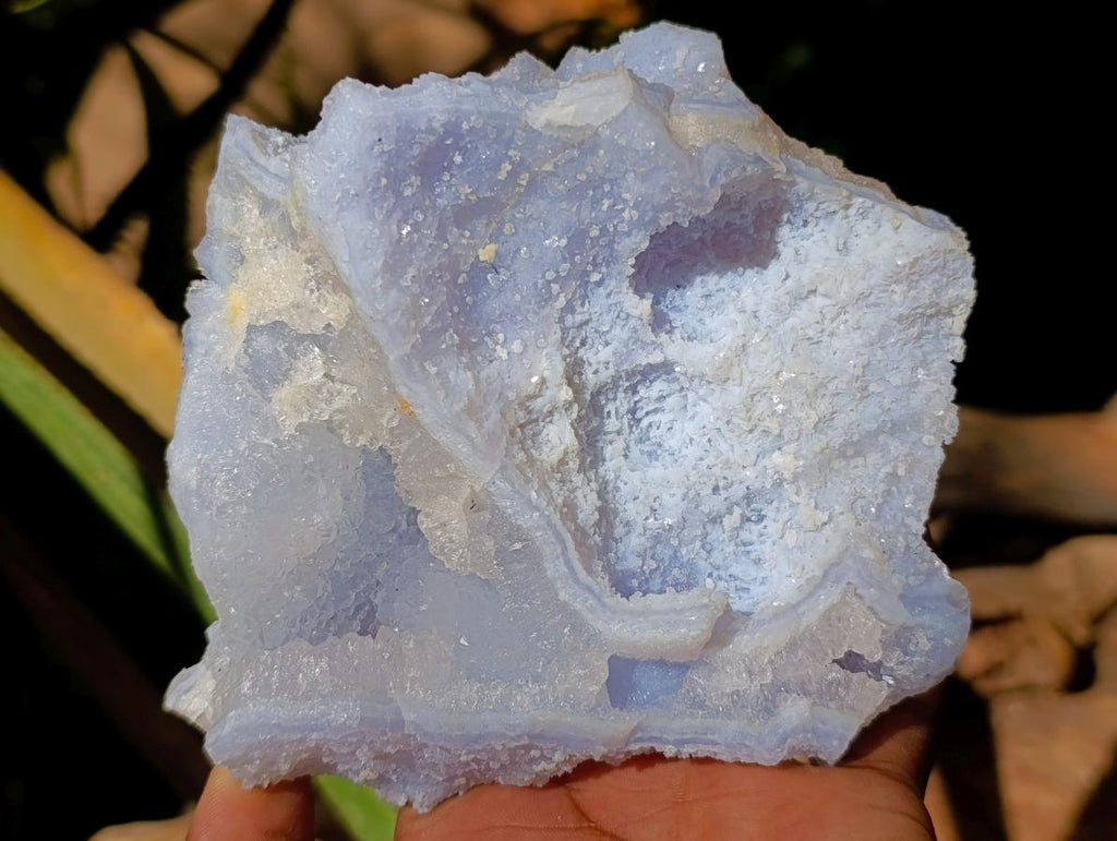Natural Etched Blue Chalcedony Geodes x 6 From Nsanje, Malawi - Toprock Gemstones and Minerals 