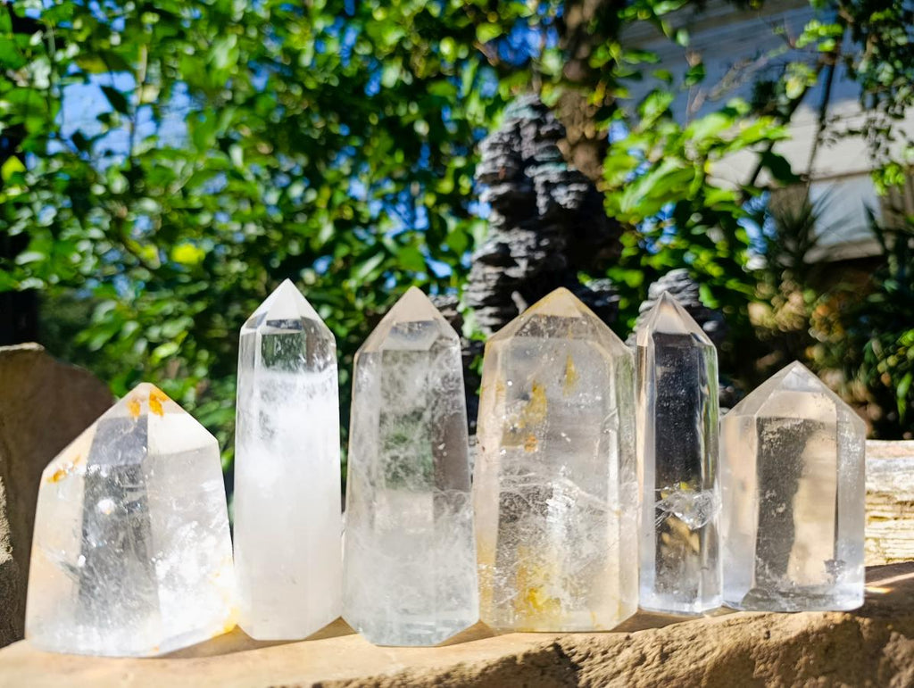 Polished Clear Quartz Crystals x 6 From Madagascar - Toprock Gemstones and Minerals 