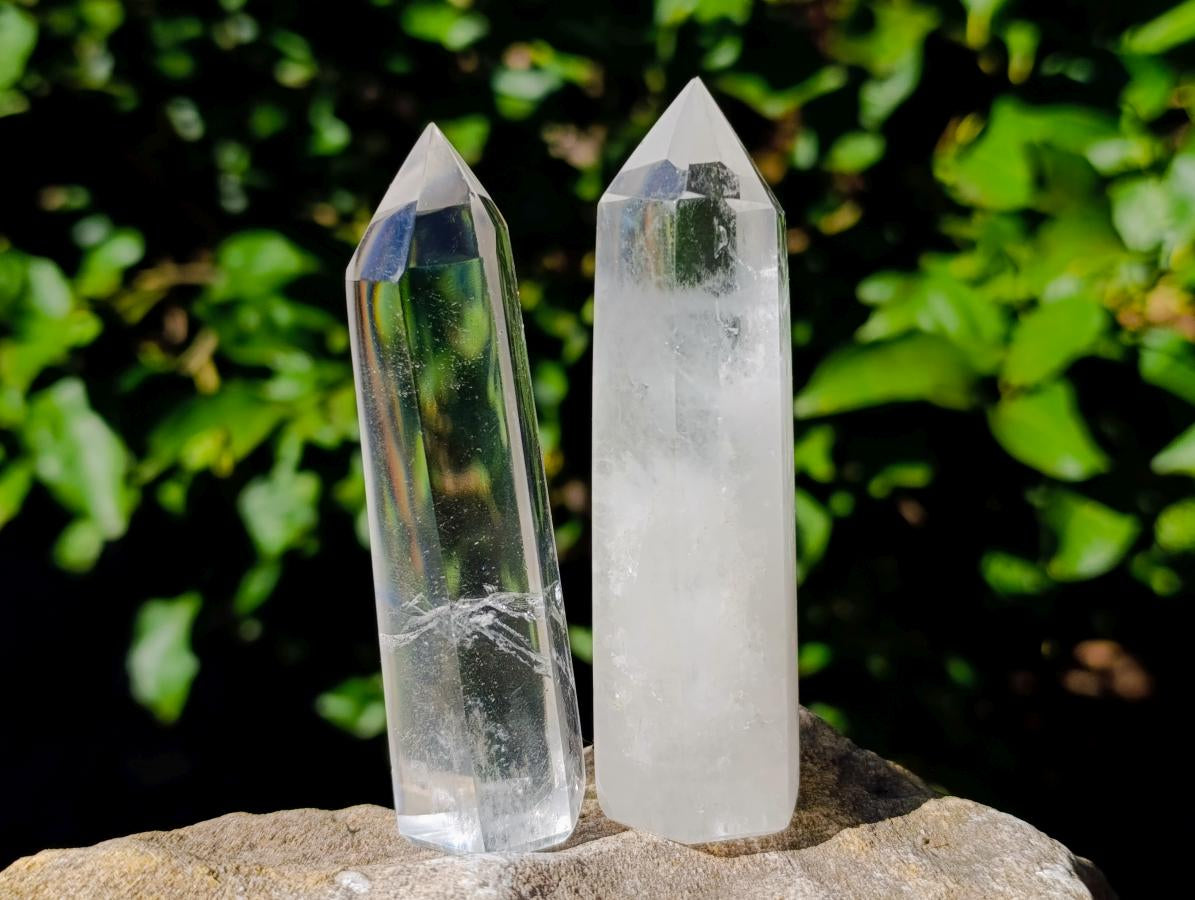 Polished Clear Quartz Crystals x 6 From Madagascar - Toprock Gemstones and Minerals 