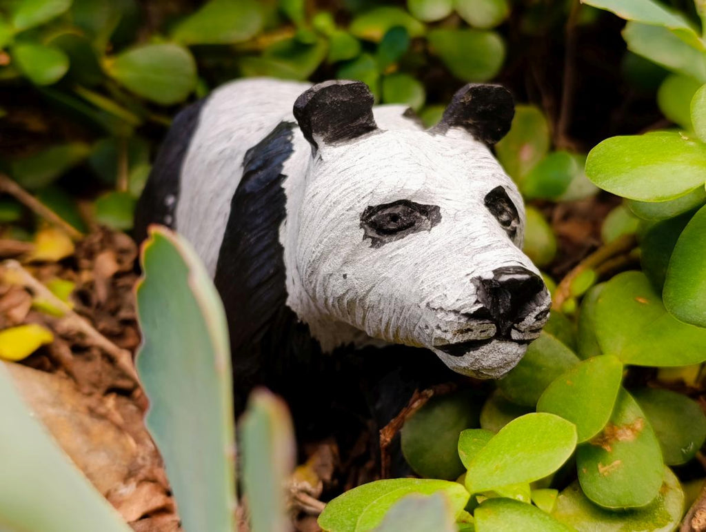 Hand Made Large Panda Soapstone Carving x 1 From Zimbabwe - Toprock Gemstones and Minerals 