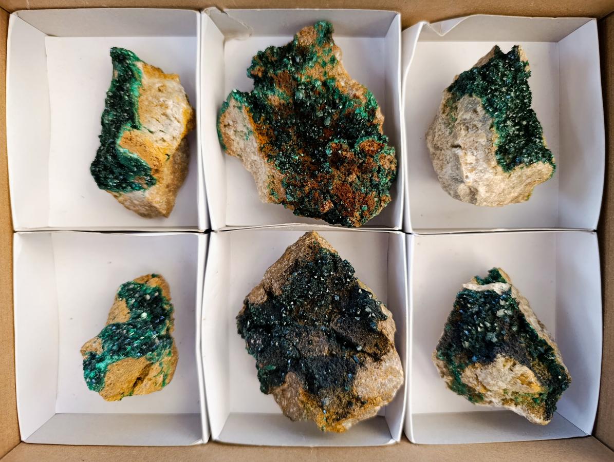 Natural Crystalline Malachite Specimens x 6 From Tenke Fungurume, Congo - Toprock Gemstones and Minerals 