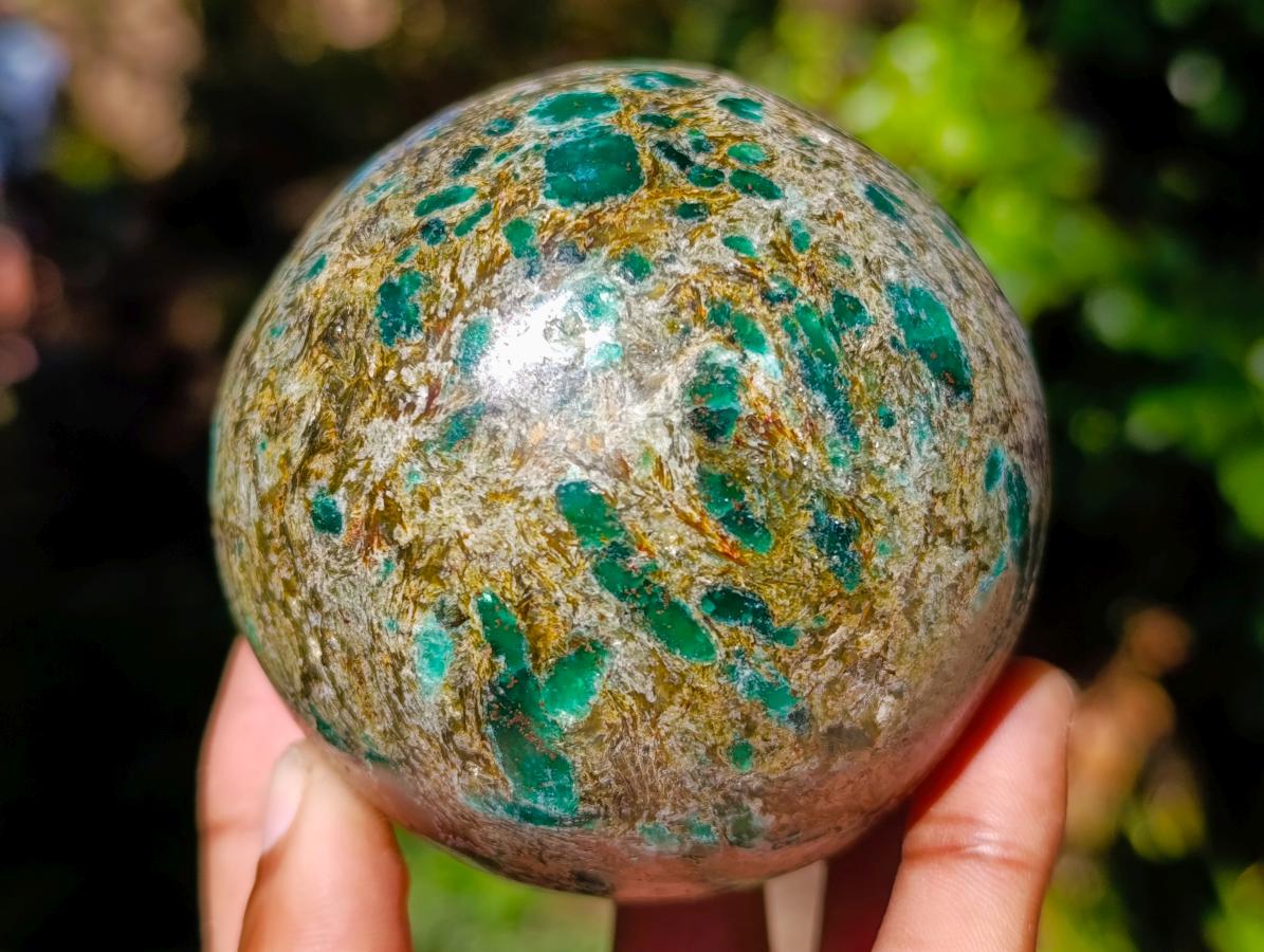 Polished Emerald Mica 'Mutokolite' Spheres x 2 From Mutoko, Zimbabwe - Toprock Gemstones and Minerals 