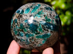 Polished Emerald Mica 'Mutokolite' Spheres x 2 From Mutoko, Zimbabwe - Toprock Gemstones and Minerals 