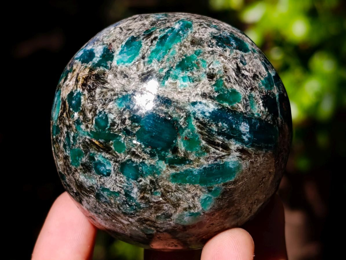 Polished Emerald Mica 'Mutokolite' Spheres x 2 From Mutoko, Zimbabwe - Toprock Gemstones and Minerals 