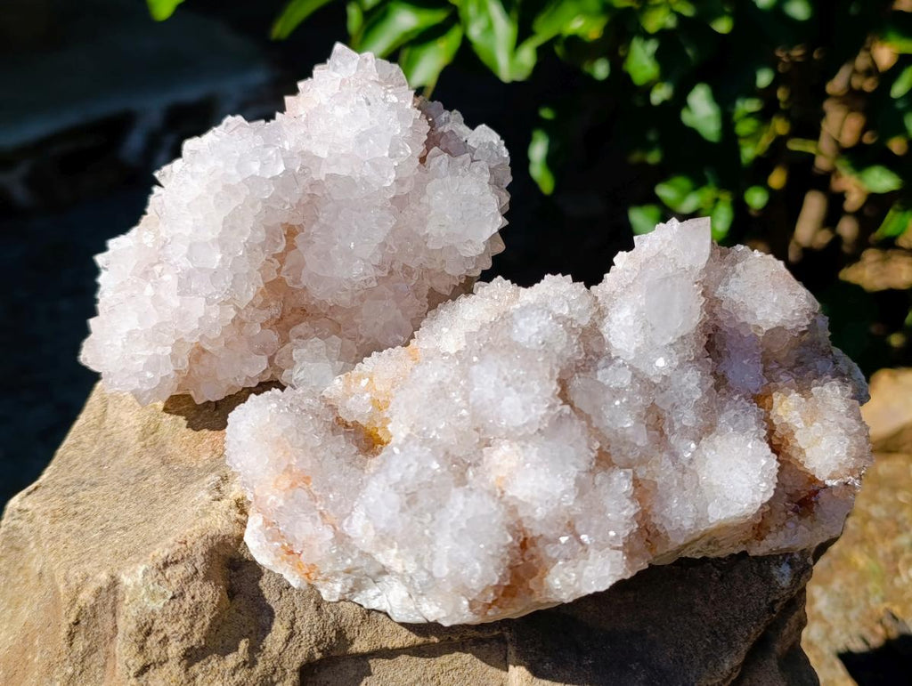 Natural Pale Lilac Botryoidal Spirit Quartz Clusters x 2 From Boekenhouthoek, South Africa - Toprock Gemstones and Minerals 
