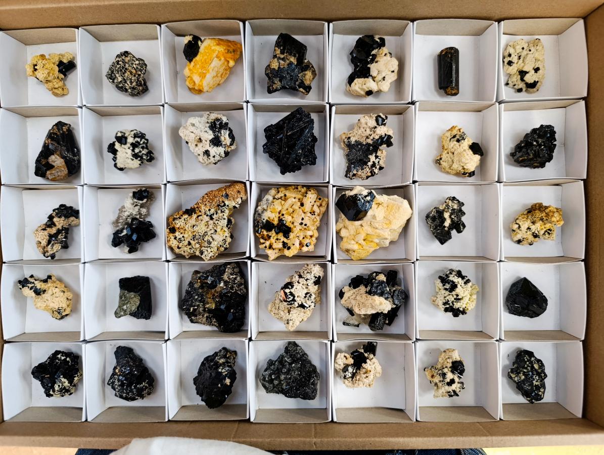 Natural Schorl Black Tourmaline with Feldspar Specimens x 35 From Erongo, Namibia - Toprock Gemstones and Minerals 