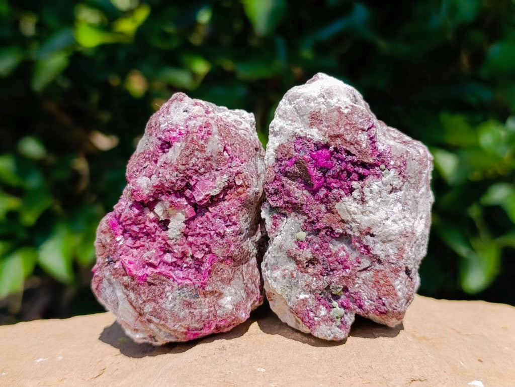 Natural Salrose Cobaltoan Dolomite Specimens with Silky Malachite Crystals x 6 From Kakanda, Congo - Toprock Gemstones and Minerals 