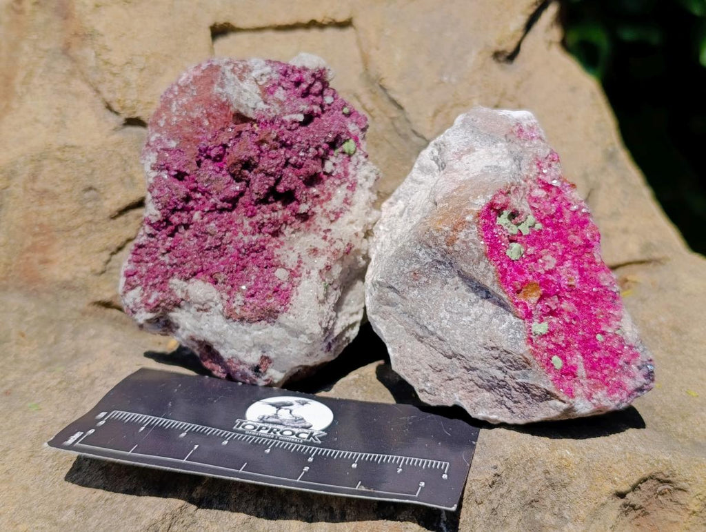 Natural Salrose Cobaltoan Dolomite Specimens with Silky Malachite Crystals x 6 From Kakanda, Congo - Toprock Gemstones and Minerals 