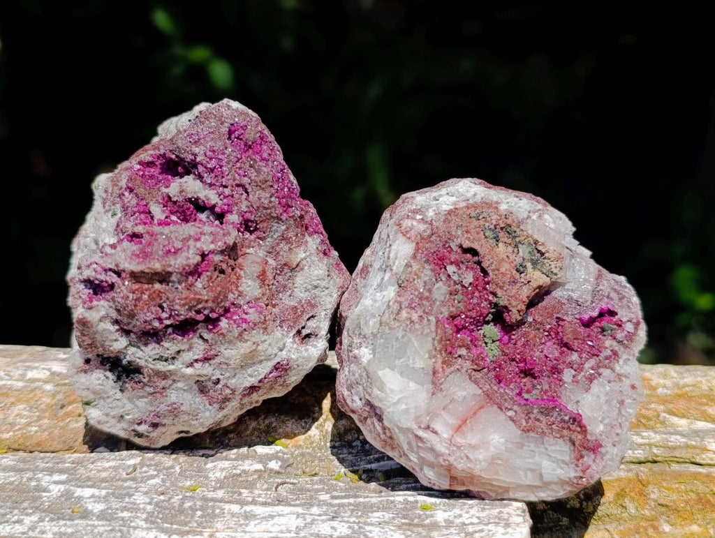 Natural Salrose Cobaltoan Dolomite Specimens with Silky Malachite Crystals x 6 From Kakanda, Congo - Toprock Gemstones and Minerals 