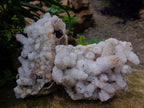 Natural Drusy Snow Finger Quartz Coated Clusters x 2 From Albert's Mountain, Lesotho - Toprock Gemstones and Minerals 