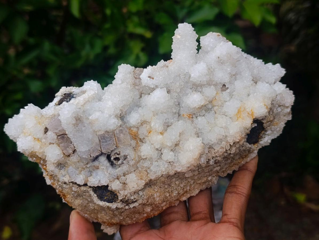 Natural Drusy Snow Finger Quartz Coated Clusters x 2 From Albert's Mountain, Lesotho - Toprock Gemstones and Minerals 