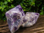 Polished Chevron Amethyst Witches Hat Crystals x 4 From Zambia - Toprock Gemstones and Minerals 
