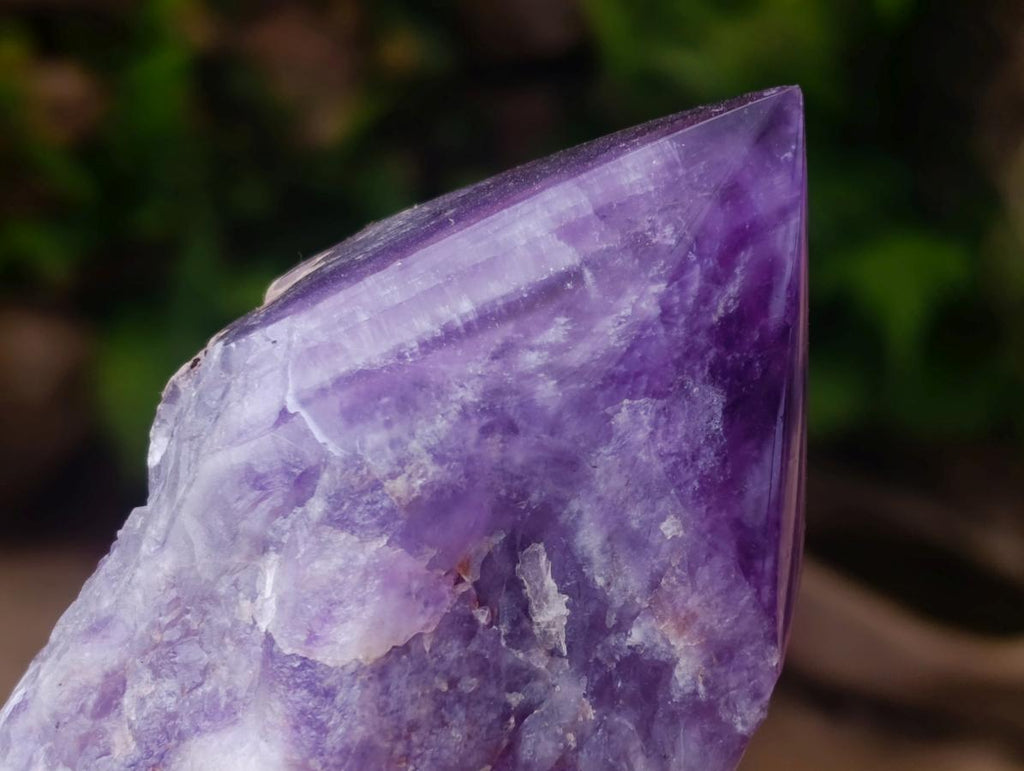 Polished Chevron Amethyst Witches Hat Crystals x 4 From Zambia - Toprock Gemstones and Minerals 